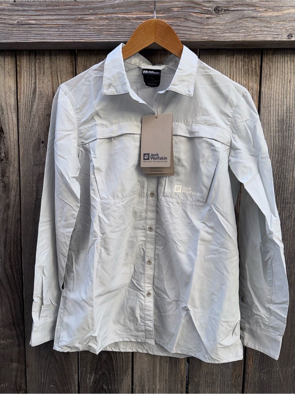 JACK WOLFSKIN Barrier Long sleeve Shirt in Cool Grey Size Small